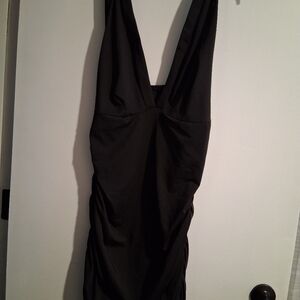 Shein Black Plunging V-Neck Bodycon Dress